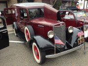 Maroon and Black 1935 International Sedan